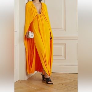 Proenza Schouler Cape-Effect Gathered Jersey Maxi Dress, size 4